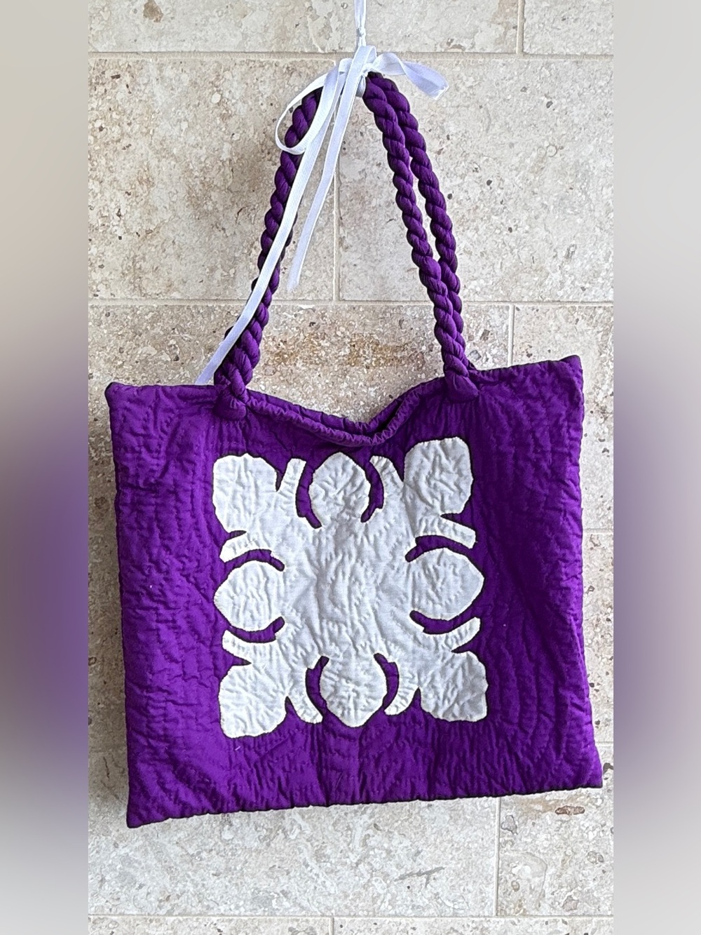Vintage Purple Hawaiian QuiltTote Bag